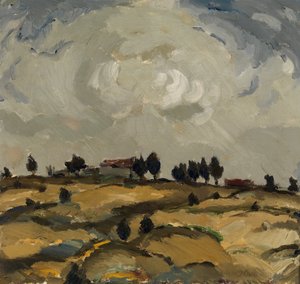 Høstlandskap med skyer